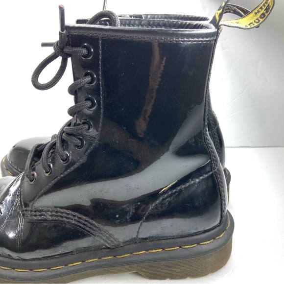 Dr. Martens Patent Leather Black Combat Boots Size 6 Air Wair Bouncing Soles - Picture 5 of 16
